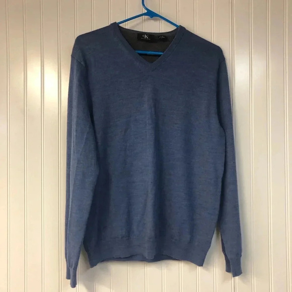 Calvin Klein 100% Merino Wool Crewneck Sweater Large Thick Knit pullover - Picture 1 of 5